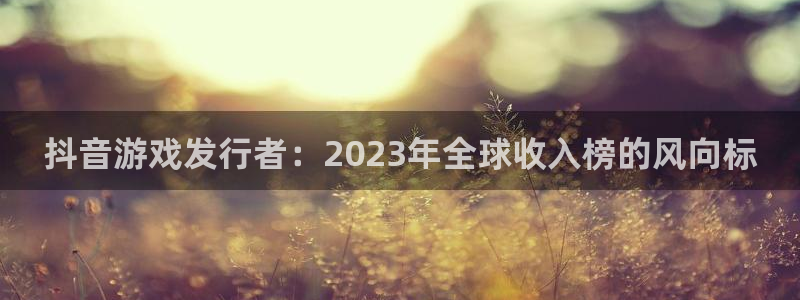 bg大游有什么寓意：抖音游戏发行者：2023年全球收入榜的风向标
